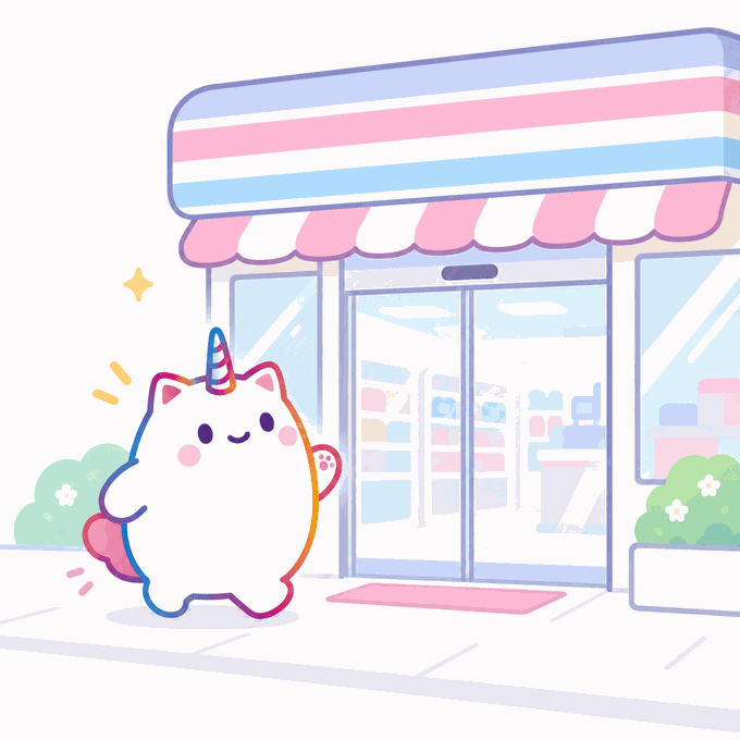 コンビニの前に立つんみちゃん